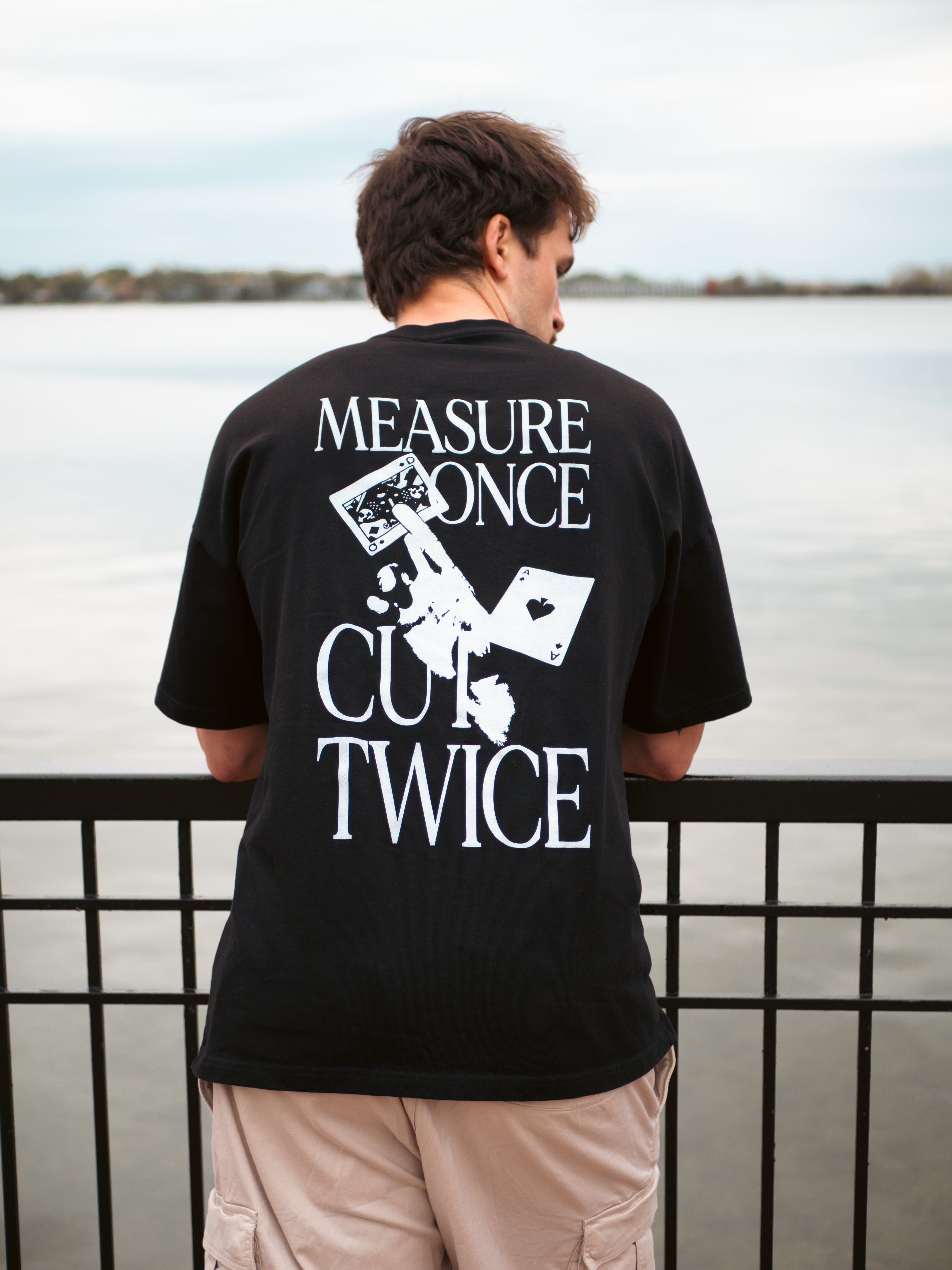Measure Once Cut Twice Tee - Black