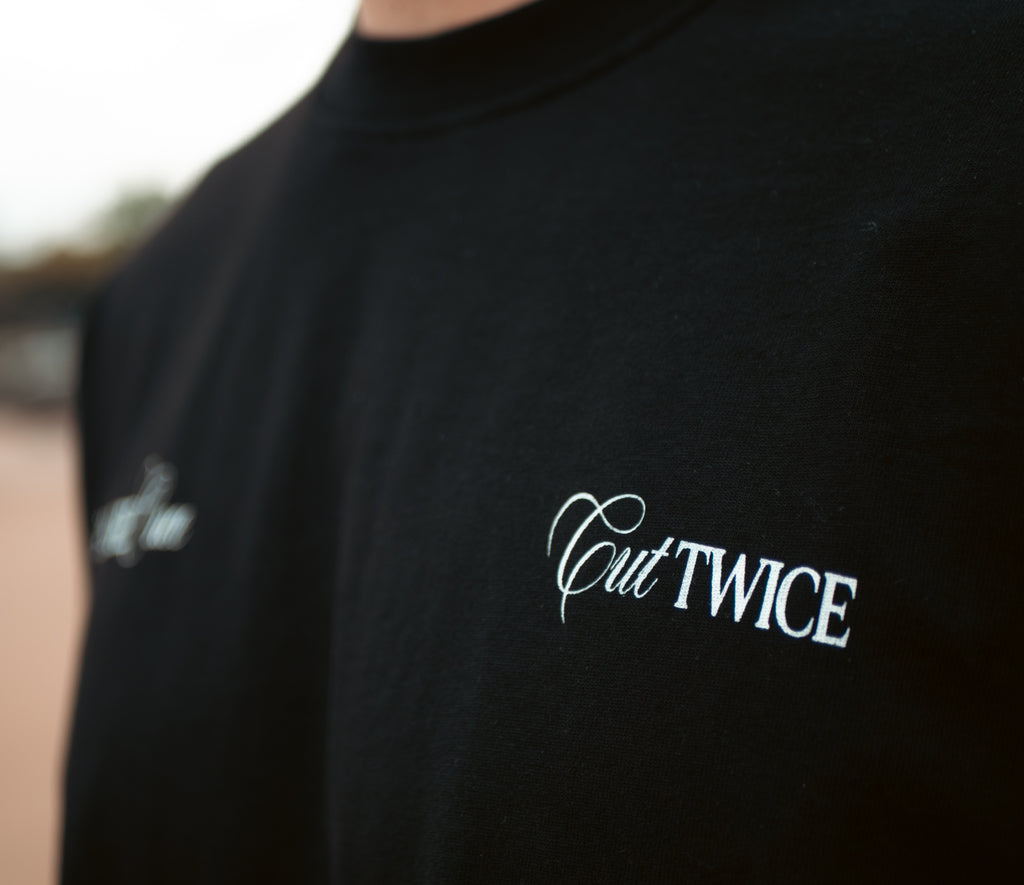 Measure Once Cut Twice Tee - Black