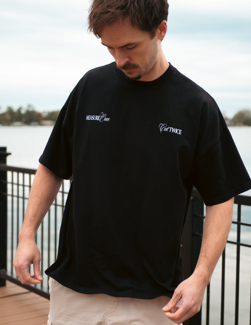 Measure Once Cut Twice Tee - Black