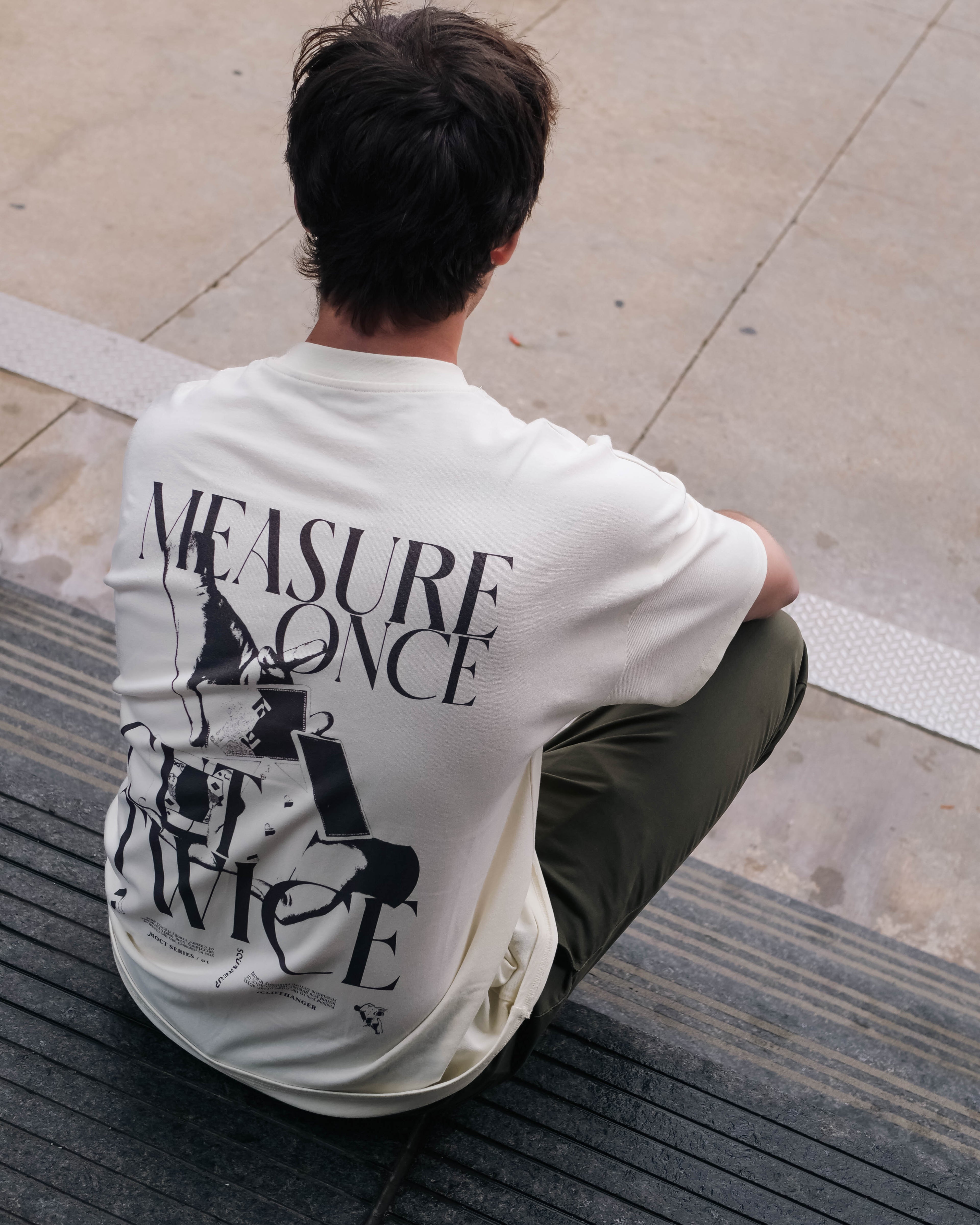 Measure Once Cut Twice Tee - Cream